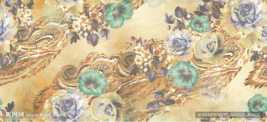 腰果花   數(shù)碼印花 