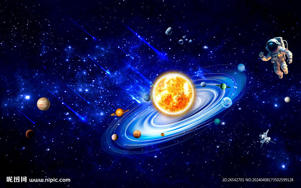 太陽系銀河宇宙星球太空火箭背景