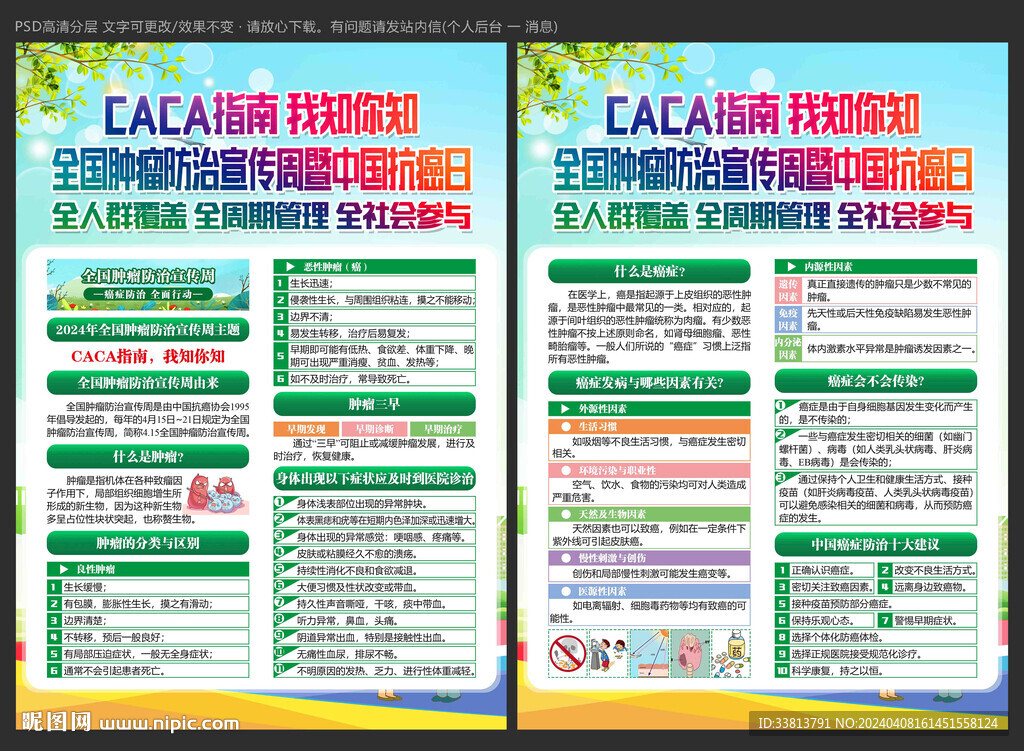 全國腫瘤防治宣傳周宣傳單