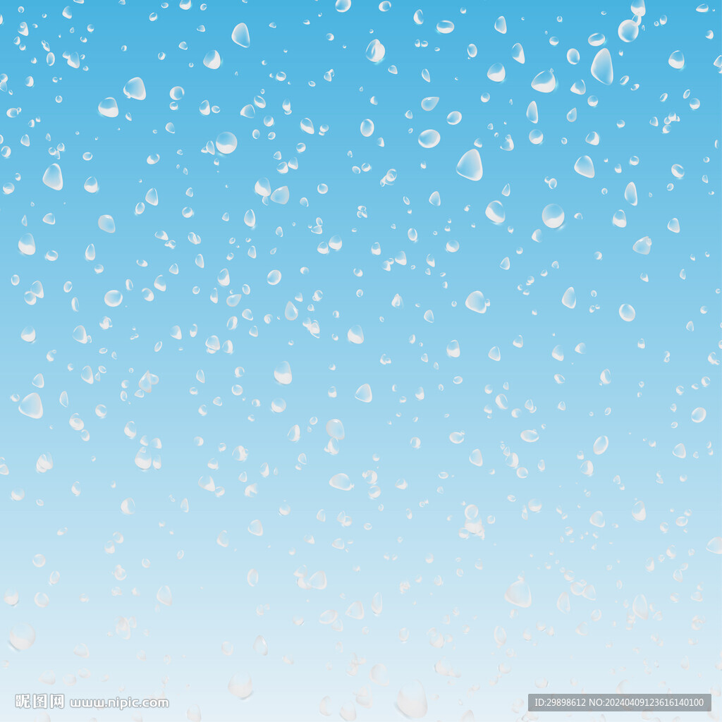 透明雨滴水滴蓝色天空玻璃水珠