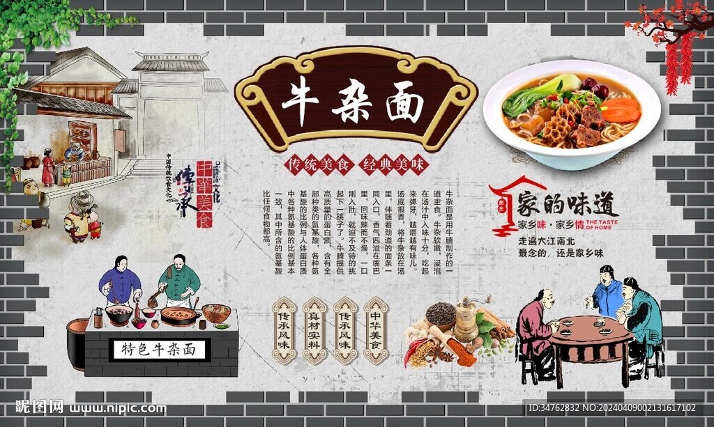 牛雜面背景