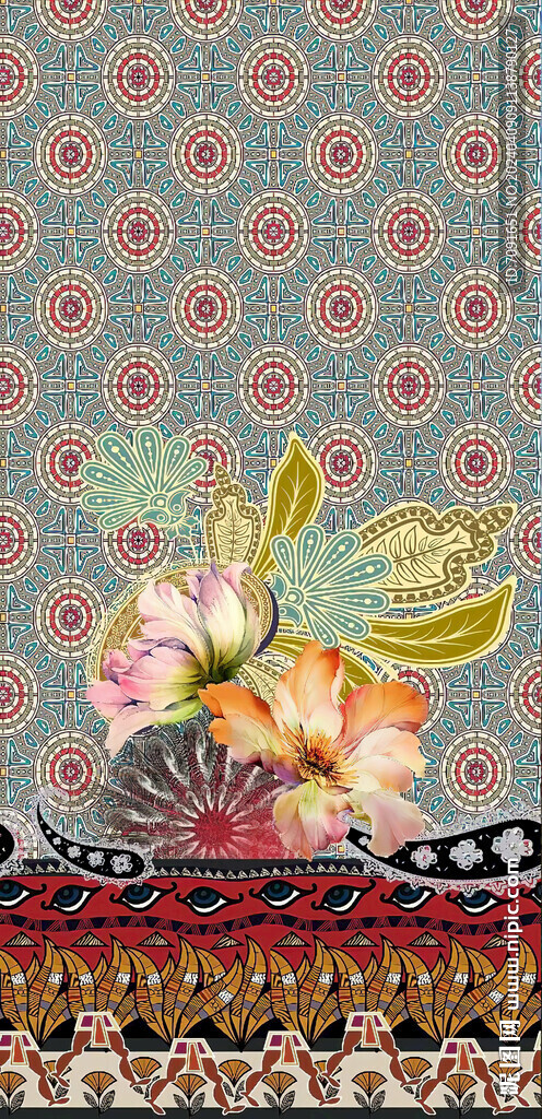 定位花 數(shù)碼印花