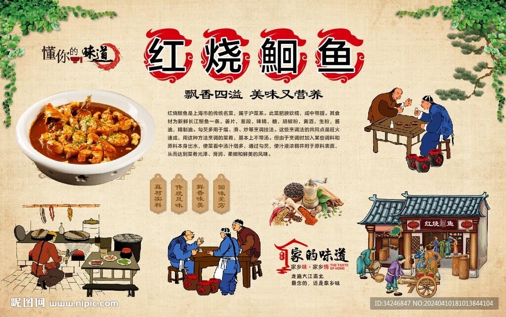 紅燒鮰魚背景墻