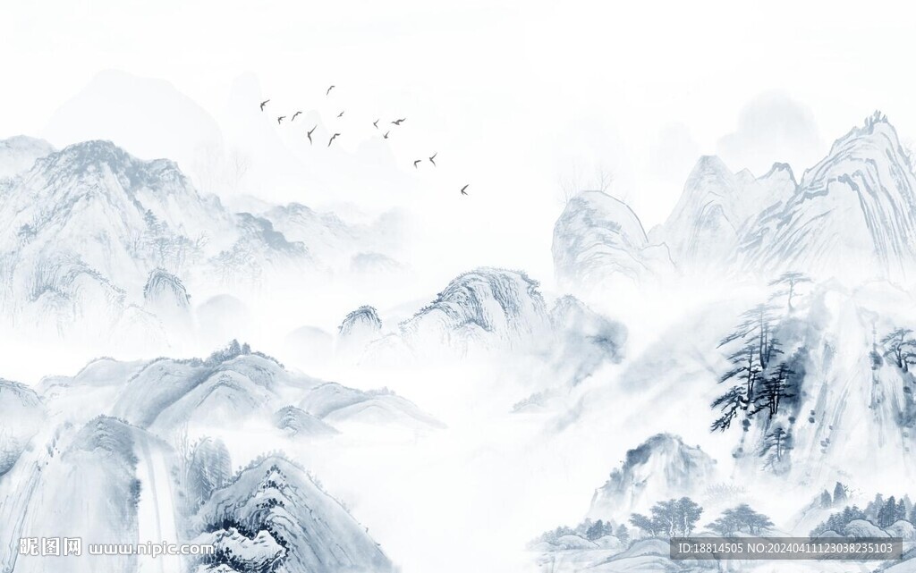 高山流水背景墻