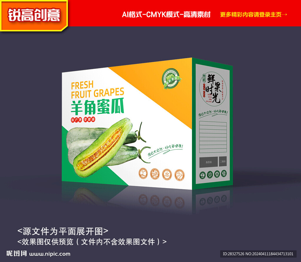 羊角蜜包裝 甜瓜禮盒