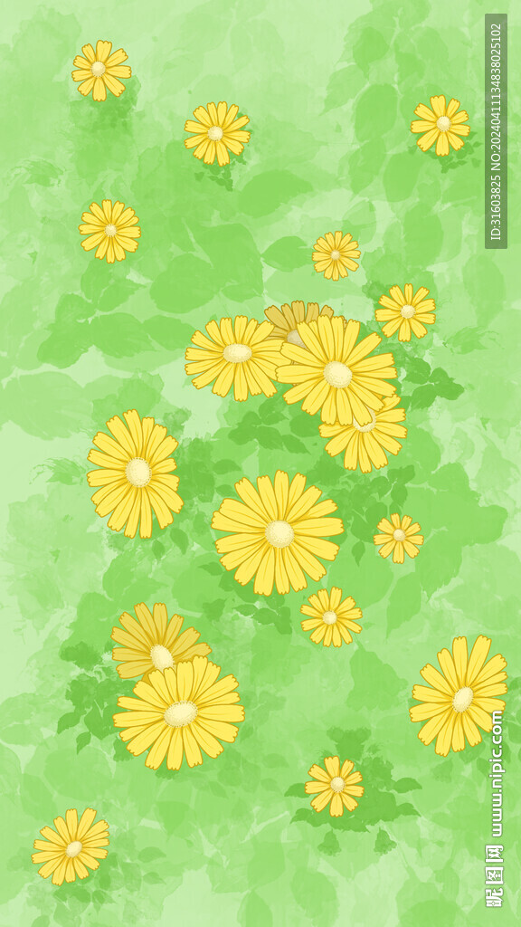 手繪小清新雛菊插畫