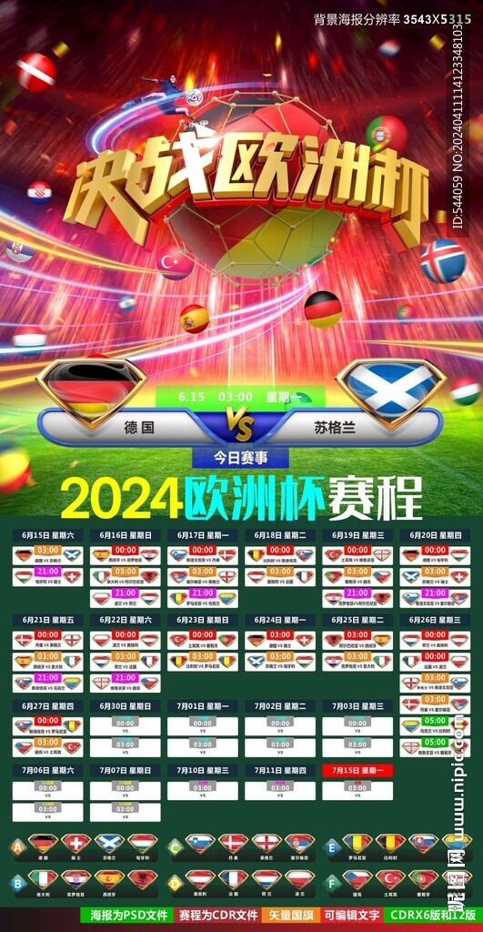 2024歐洲杯賽程