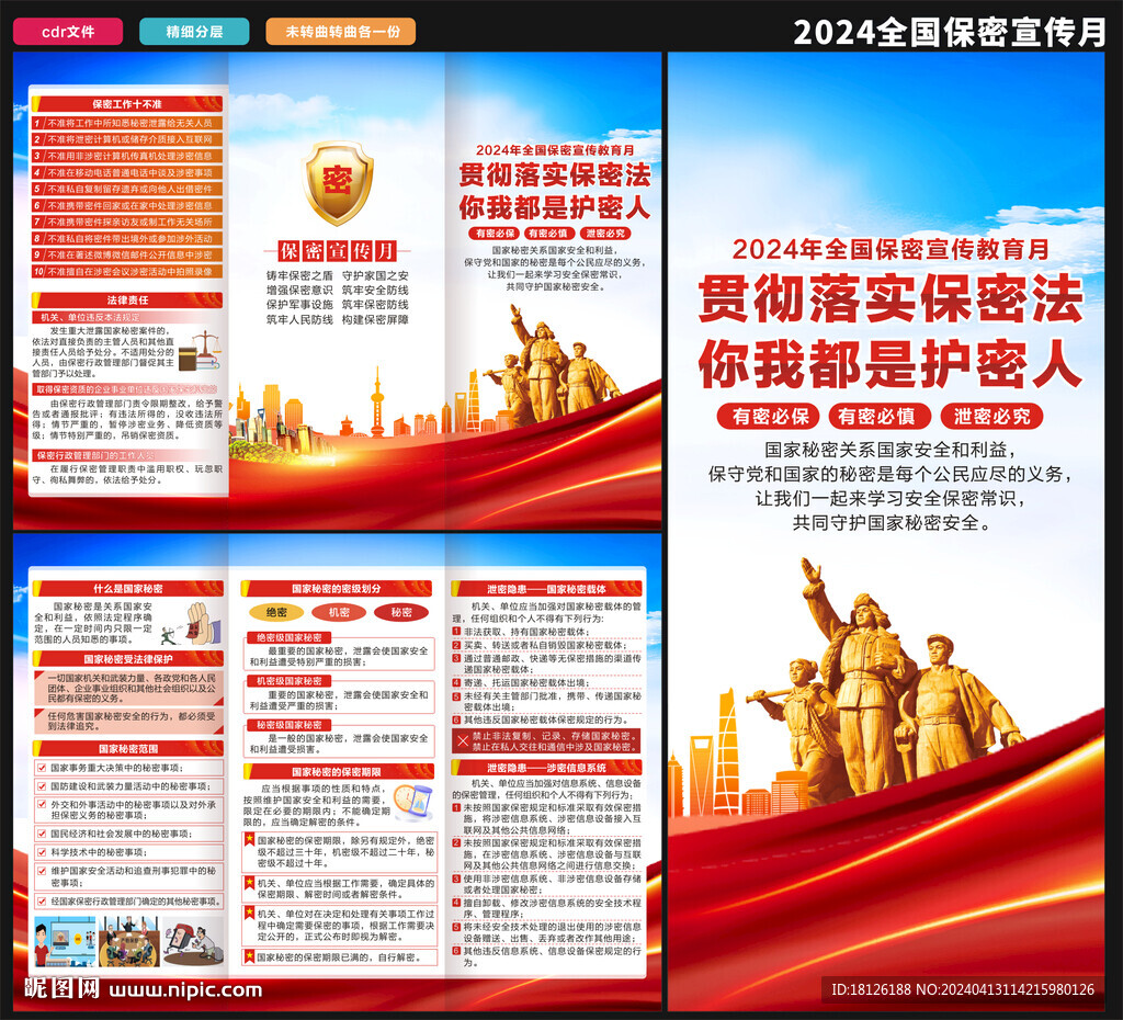 2024保密宣傳教育月三折頁