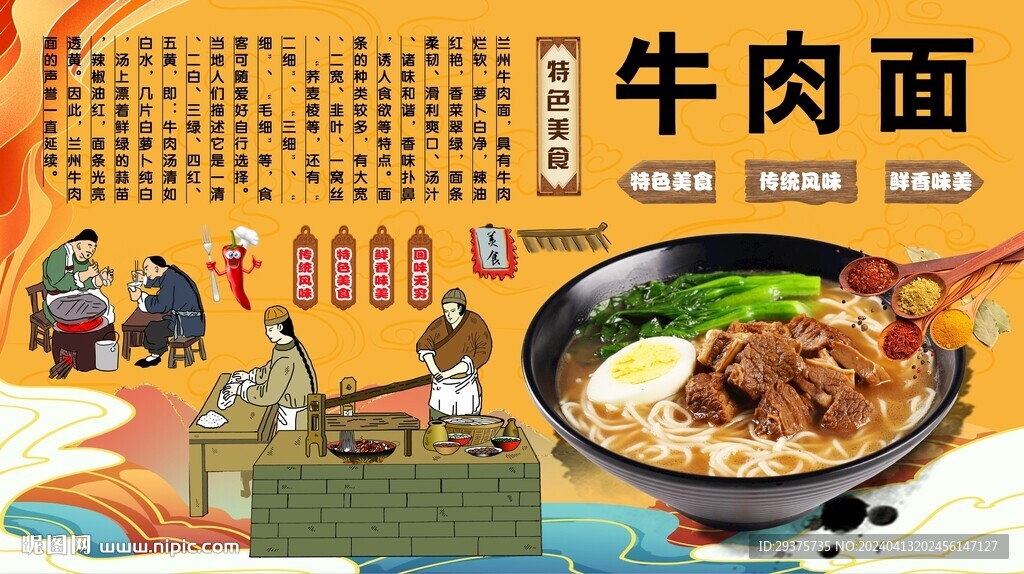 牛肉面背景墻