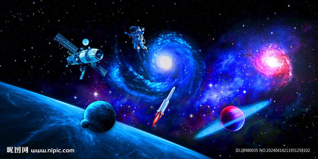 浩瀚星空太空宇航員