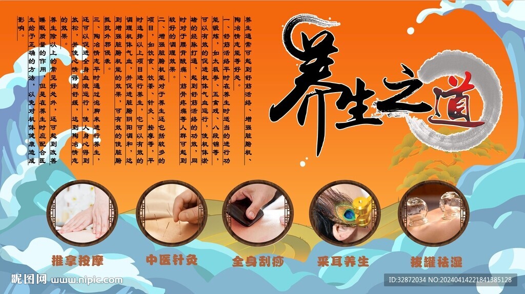 養生之道背景墻
