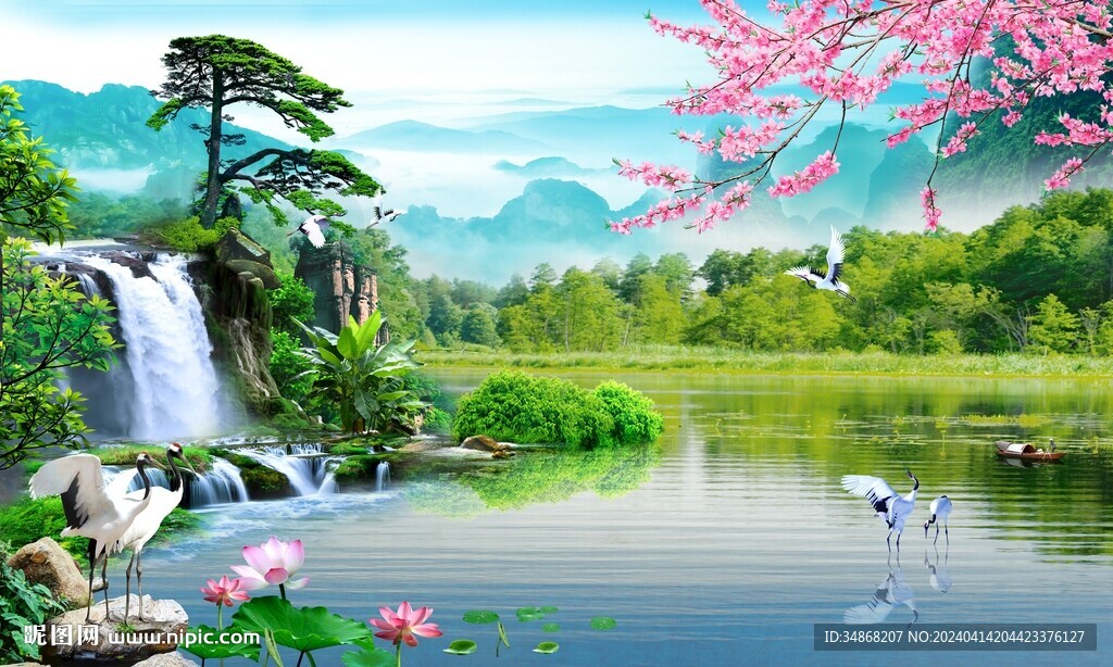 山水畫客廳風(fēng)景