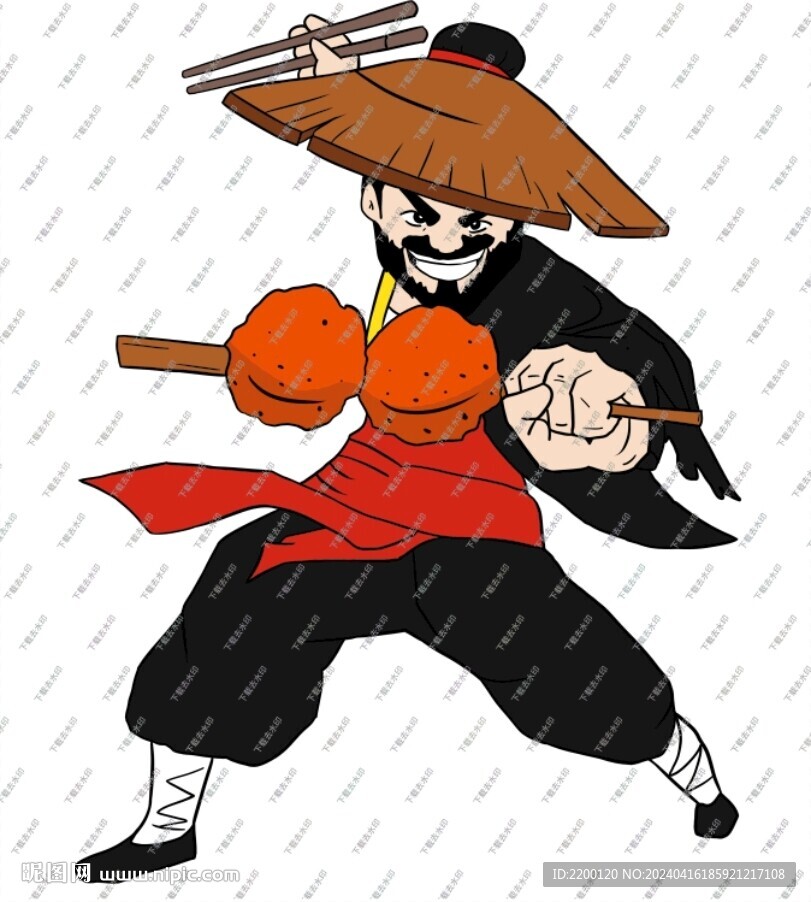 武俠燒烤烤肉卡通人物