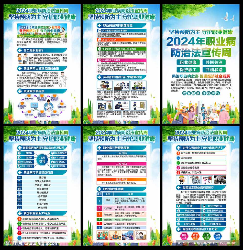 防治職業病宣傳欄展板海報