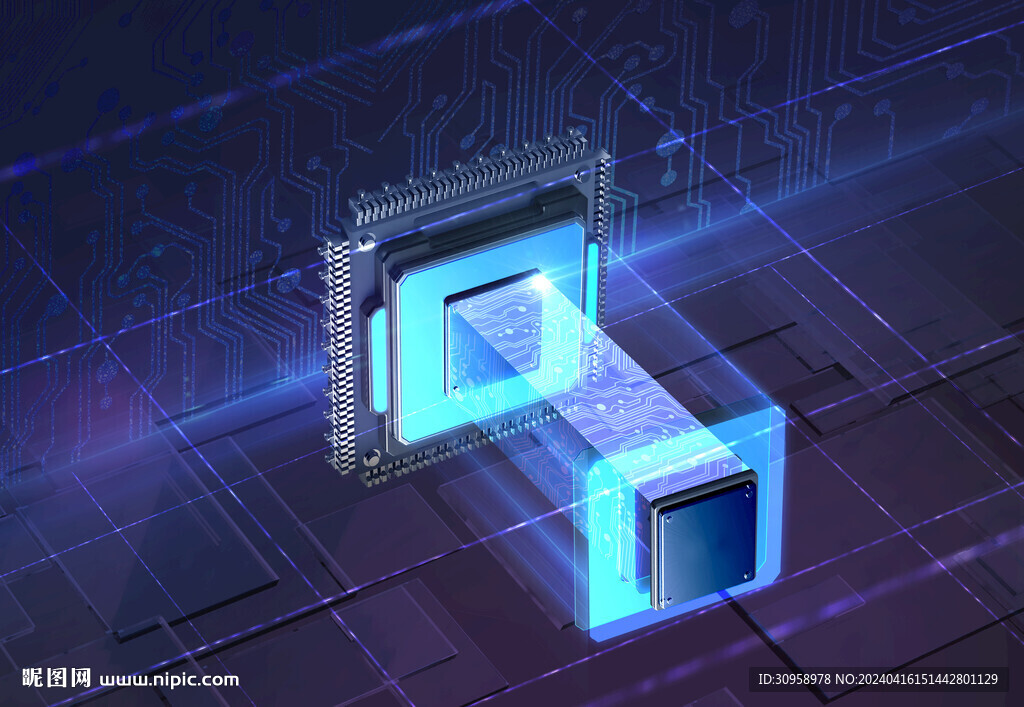 科技半导体CPU芯片处理器海报