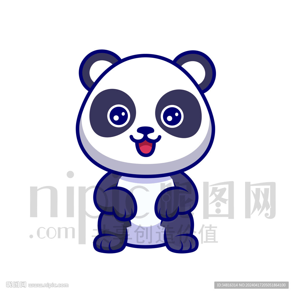 可爱卡通大熊猫