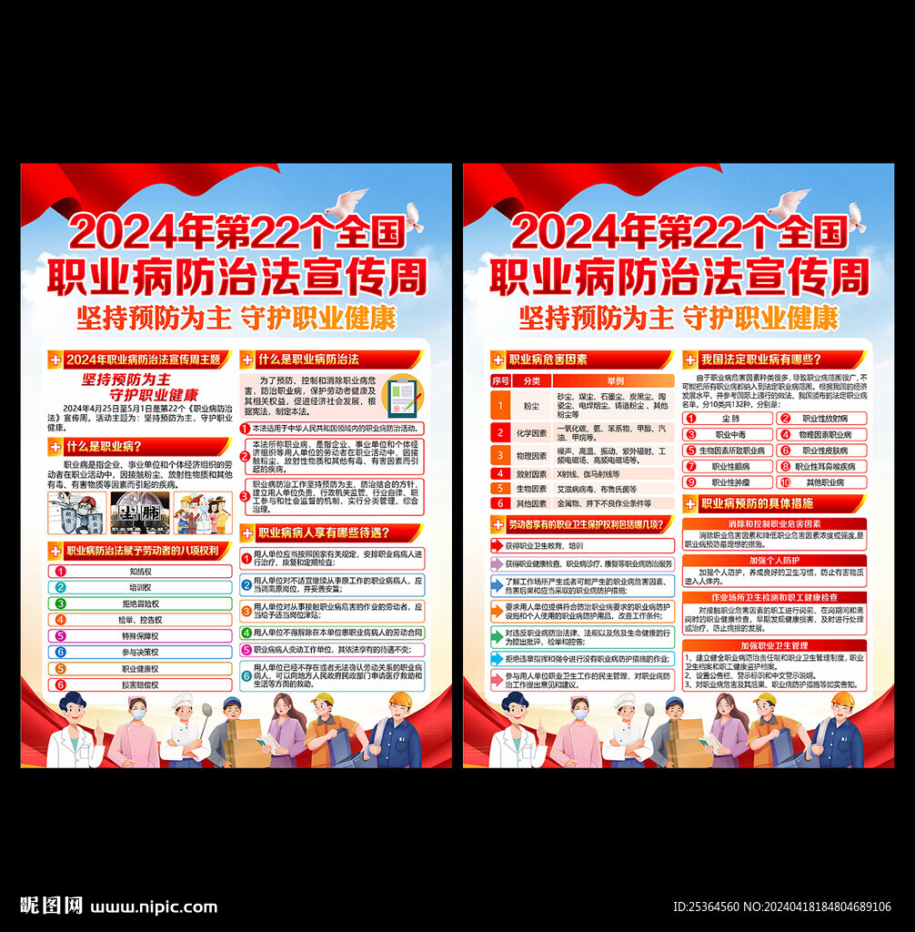 2024年職業病宣傳周宣傳單