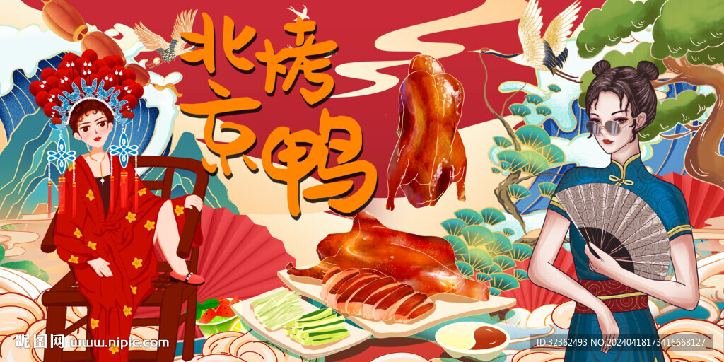 北京烤鴨背景墻