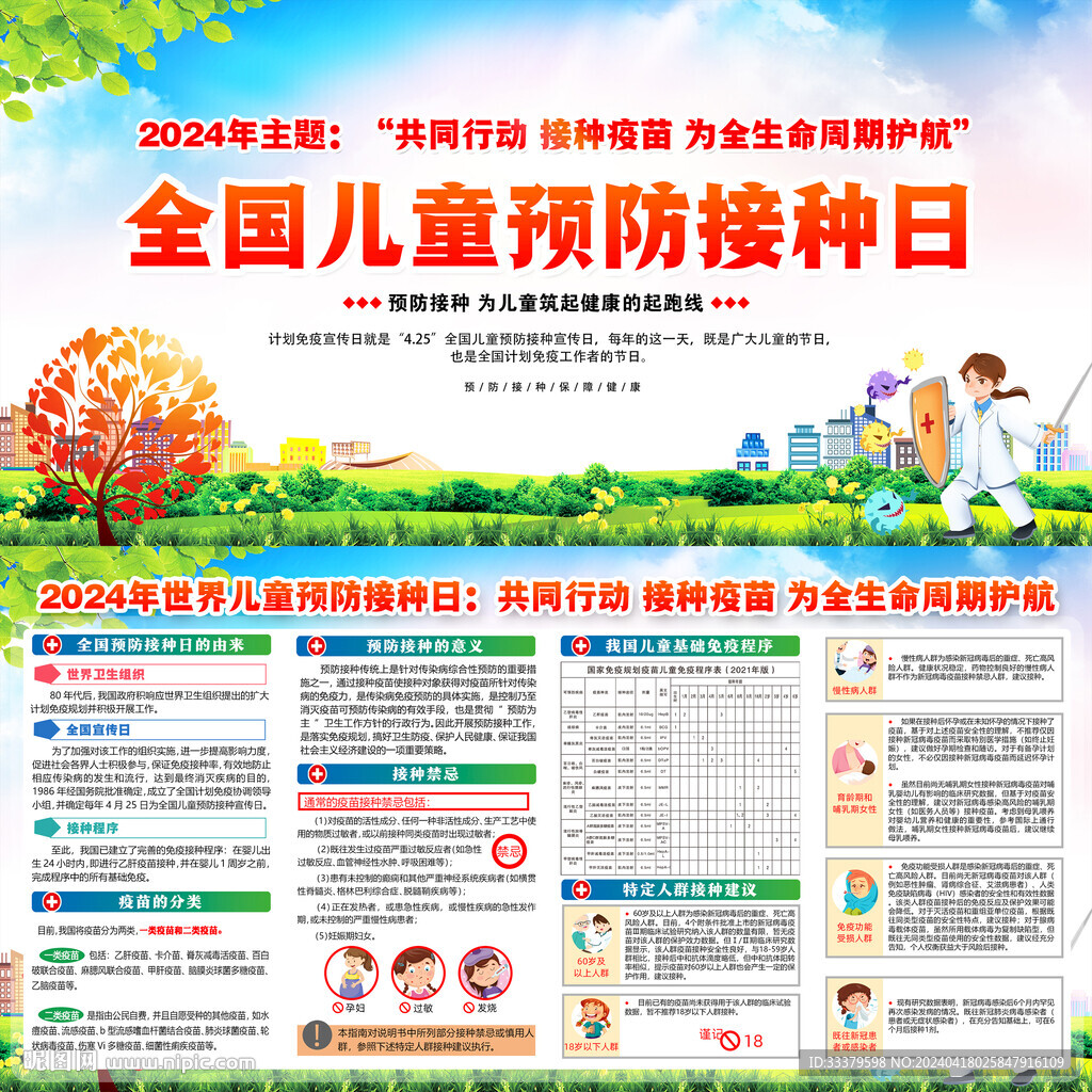 全國兒童預(yù)防接種日知識宣傳欄
