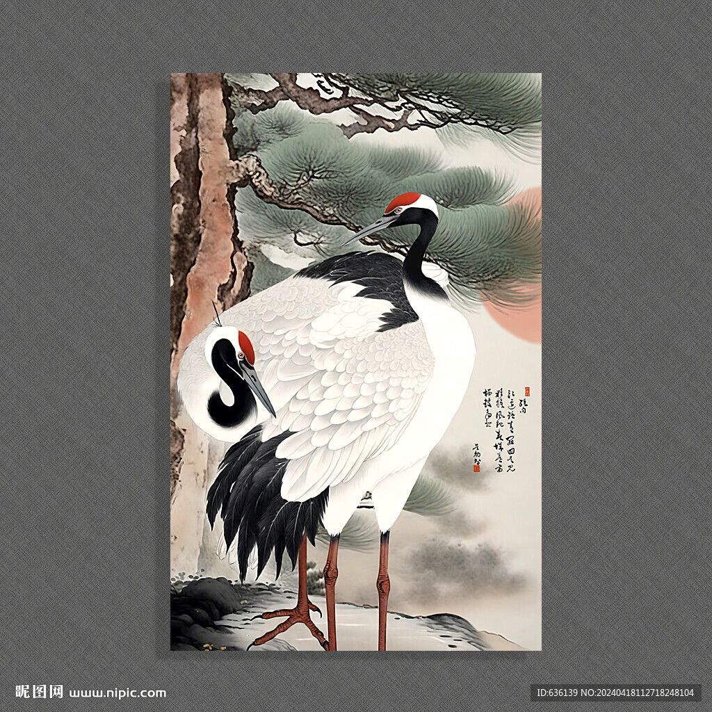 松鶴玄關裝飾畫