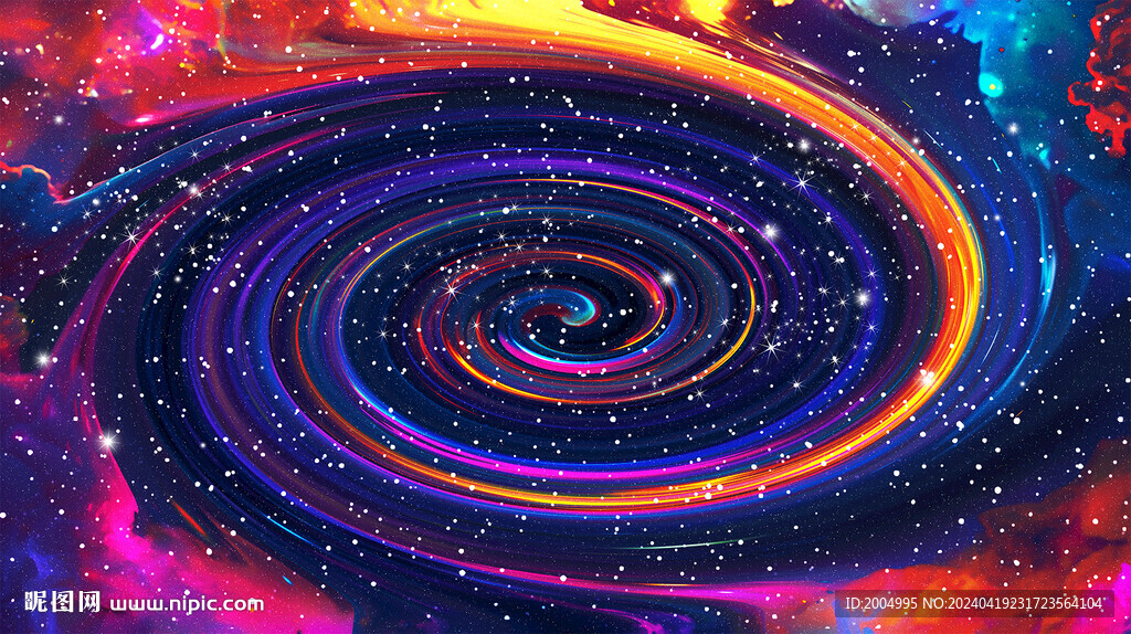彩色旋渦星空壁畫