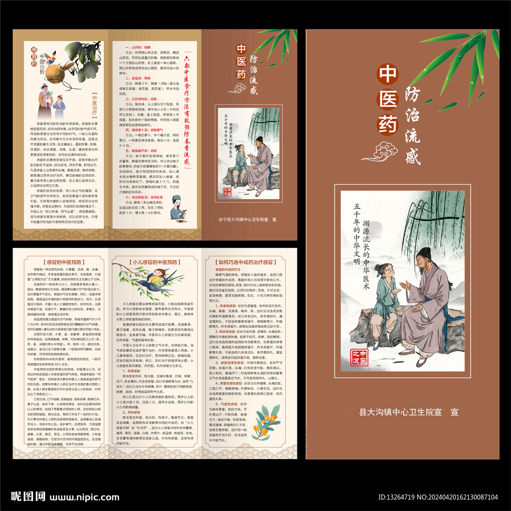 中醫(yī)藥防止流感三折頁