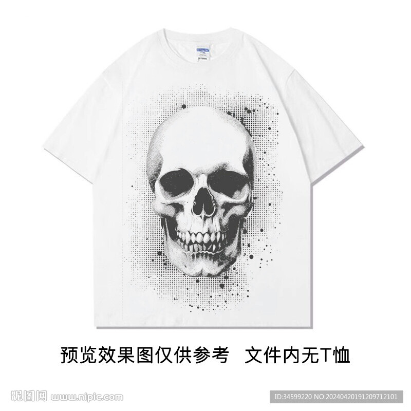 骷髏頭T恤印花圖案