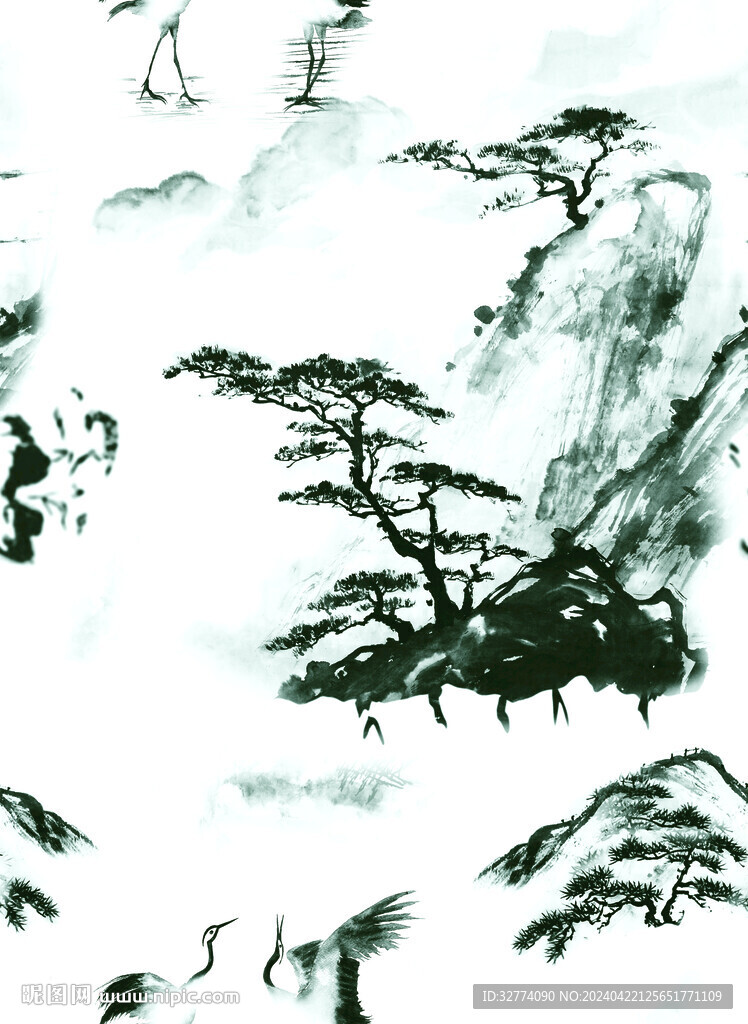 水墨 松樹