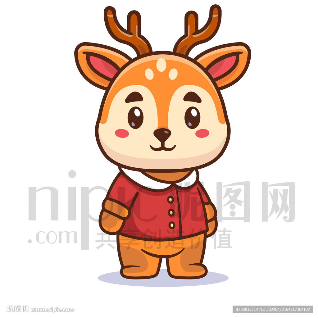 可愛(ài)卡通梅花鹿馴鹿
