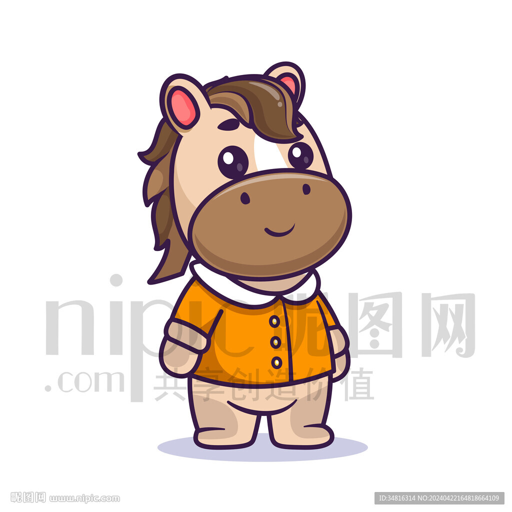 可愛(ài)卡通馬