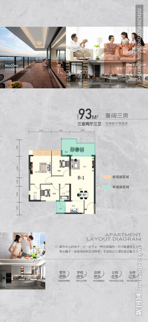 江景地產(chǎn)戶型賣點(diǎn)系列海報(bào)