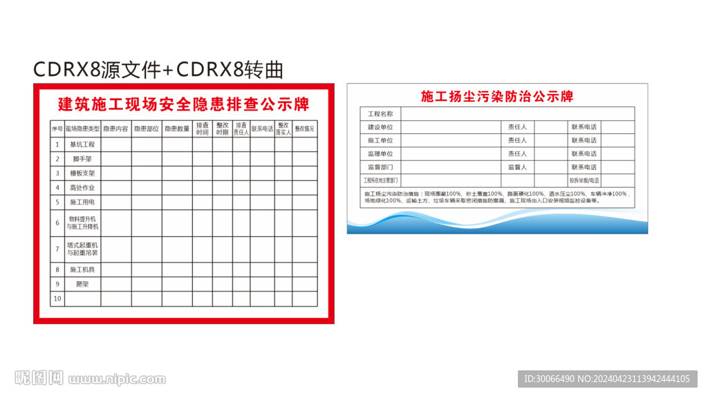 隱患排查公示牌