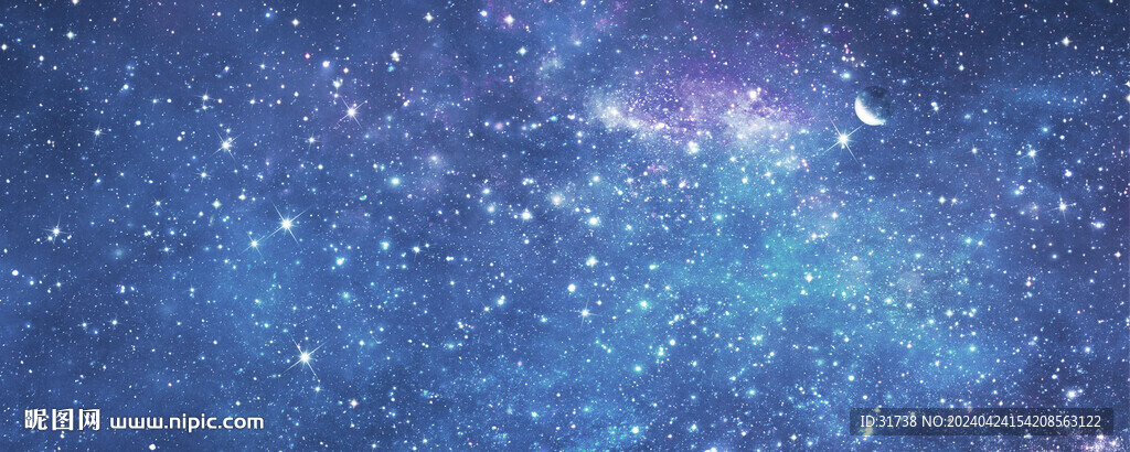 巨幅藍色星空背景