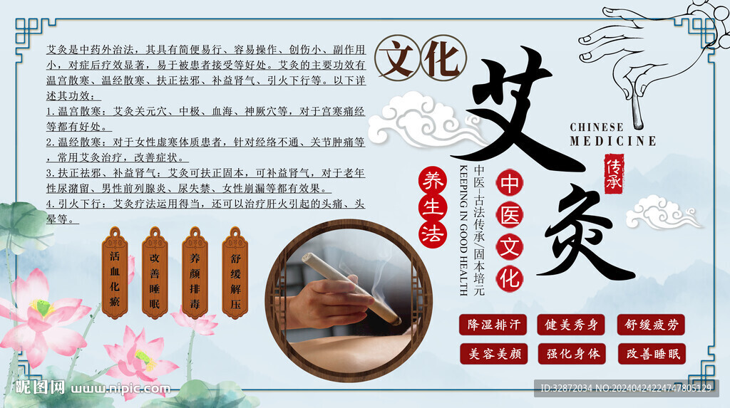 艾灸背景墻