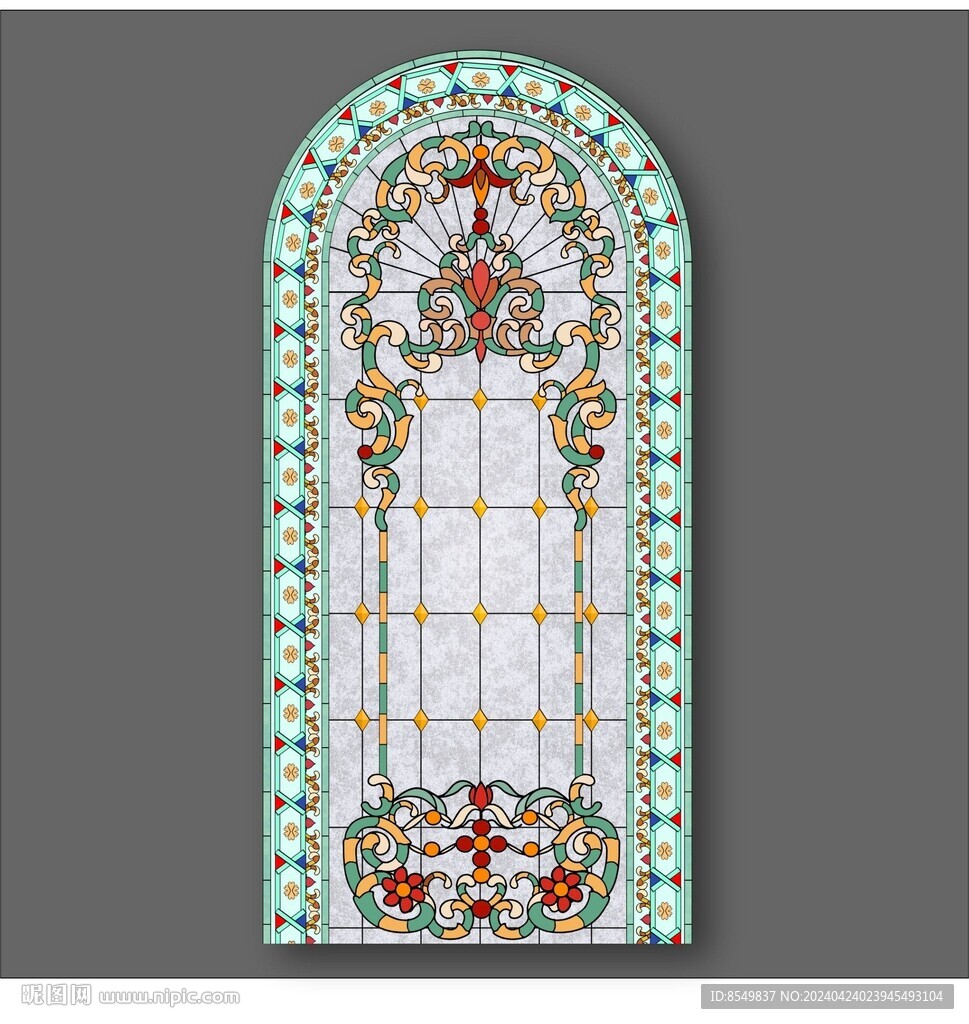 欧式玻璃花窗图案设计