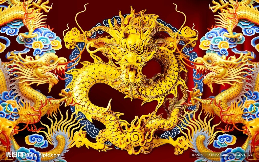 3D立體龍紋