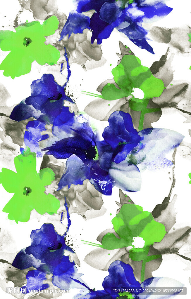 水墨花