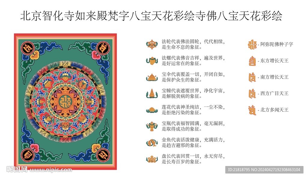 智化寺如來殿梵字八寶天花彩繪