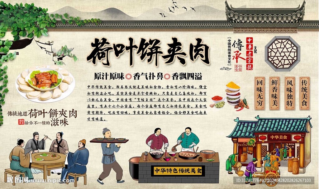 荷葉餅夾肉