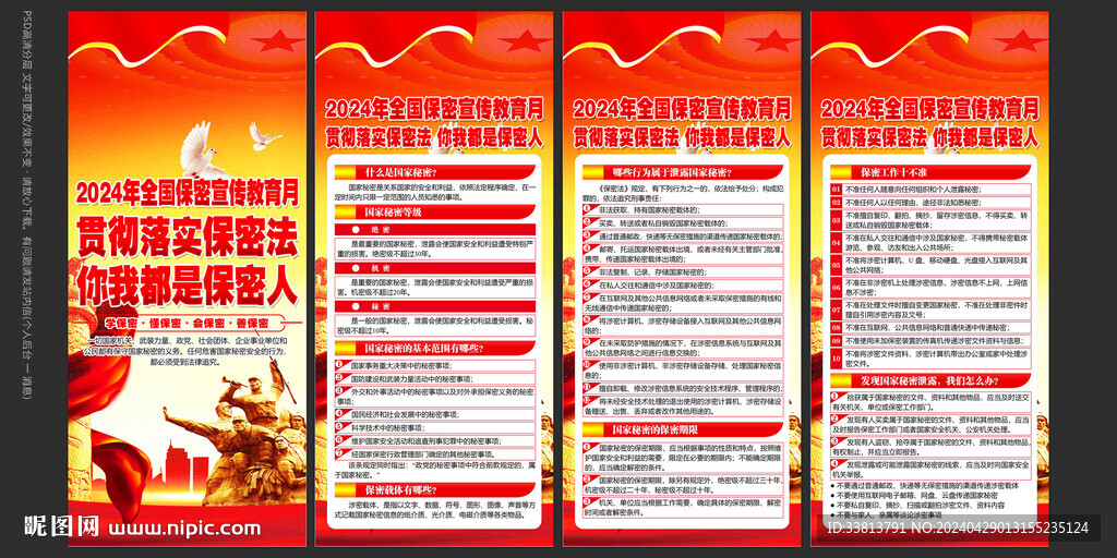 2024年保密宣傳月展板