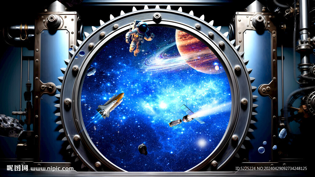 宇宙飛船立體畫