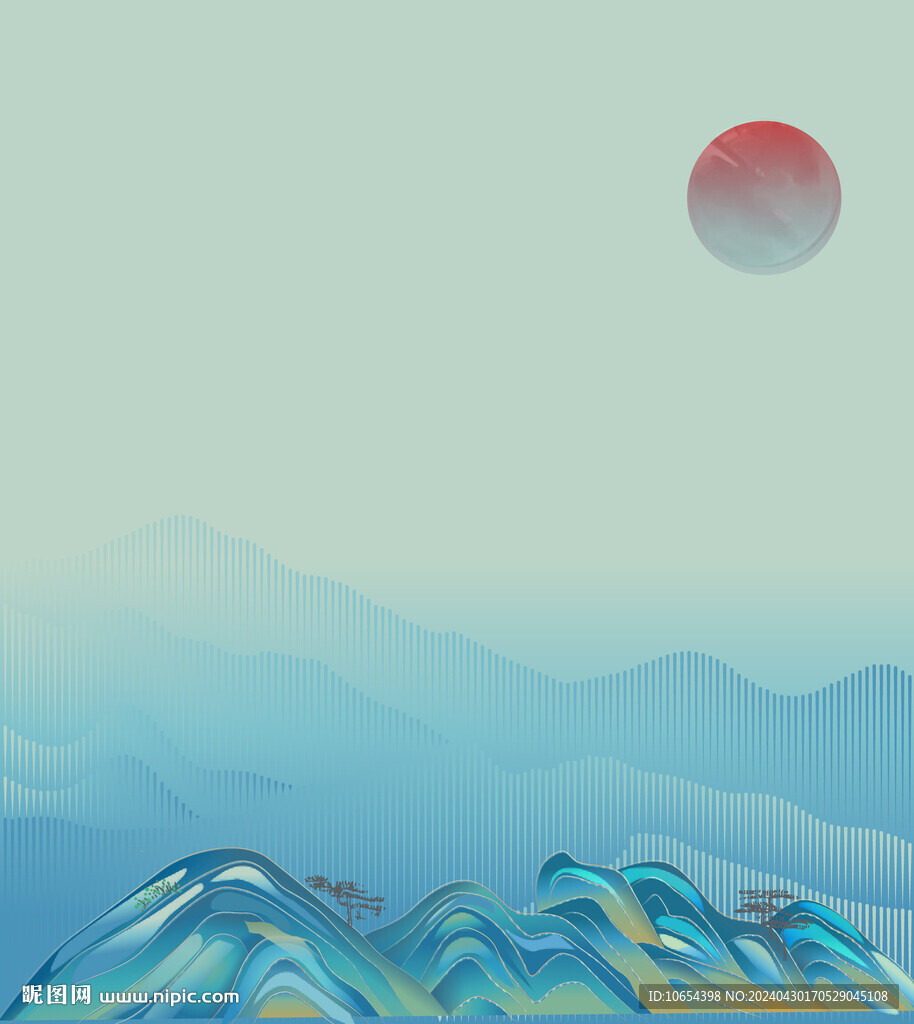 線條山中式山