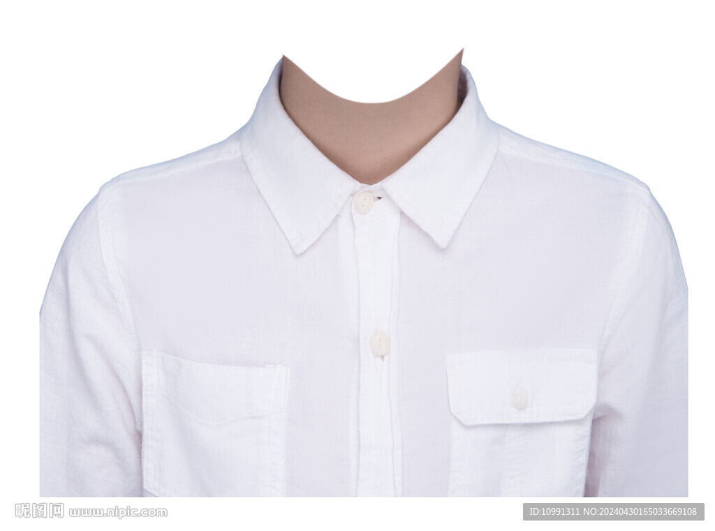 男孩白襯衫證件照衣服素材