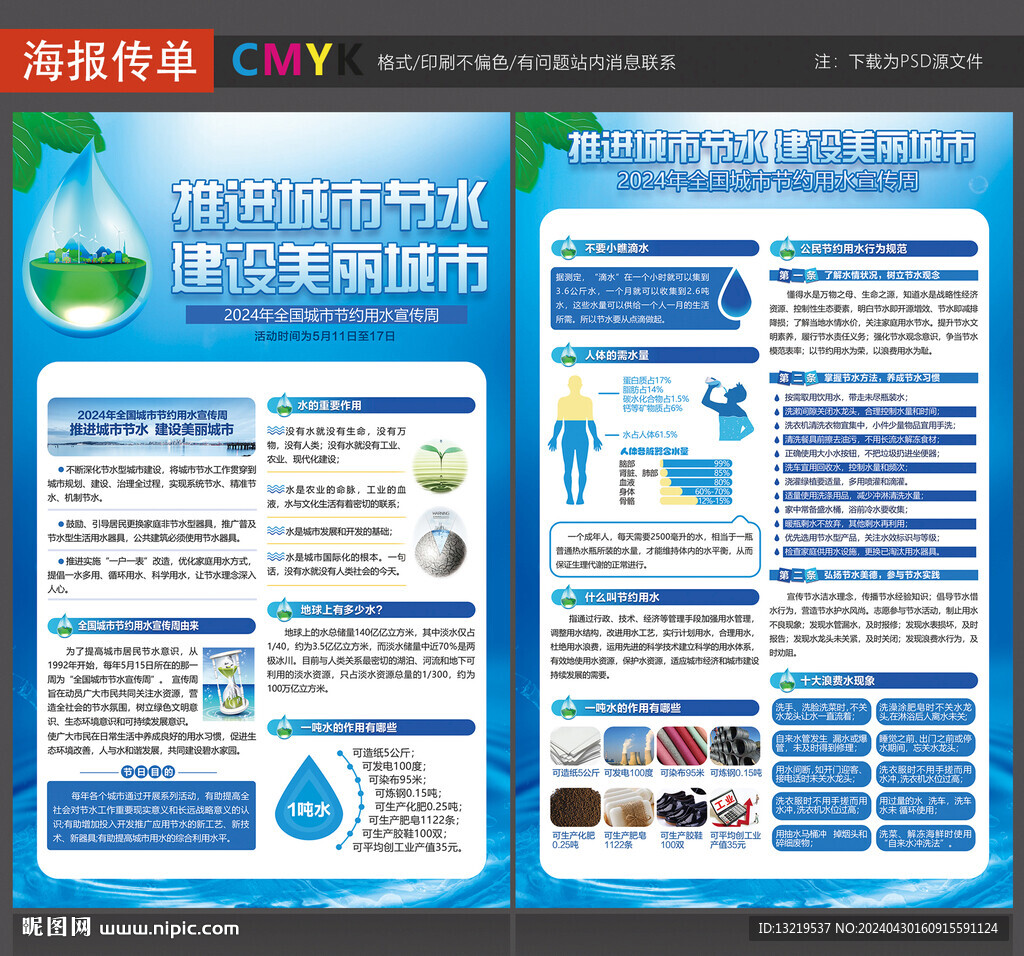 全國城市節約用水宣傳周宣傳單