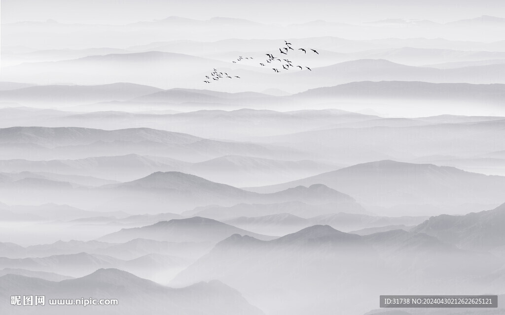 山水水墨畫風景圖