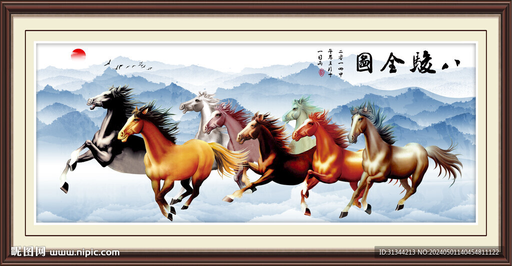 八駿圖背景