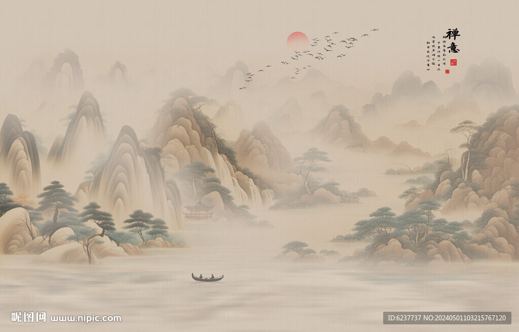 新中式禪意山水畫(huà)