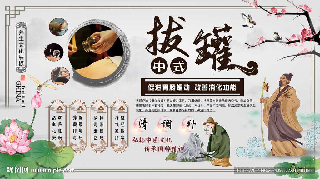 拔罐背景墻