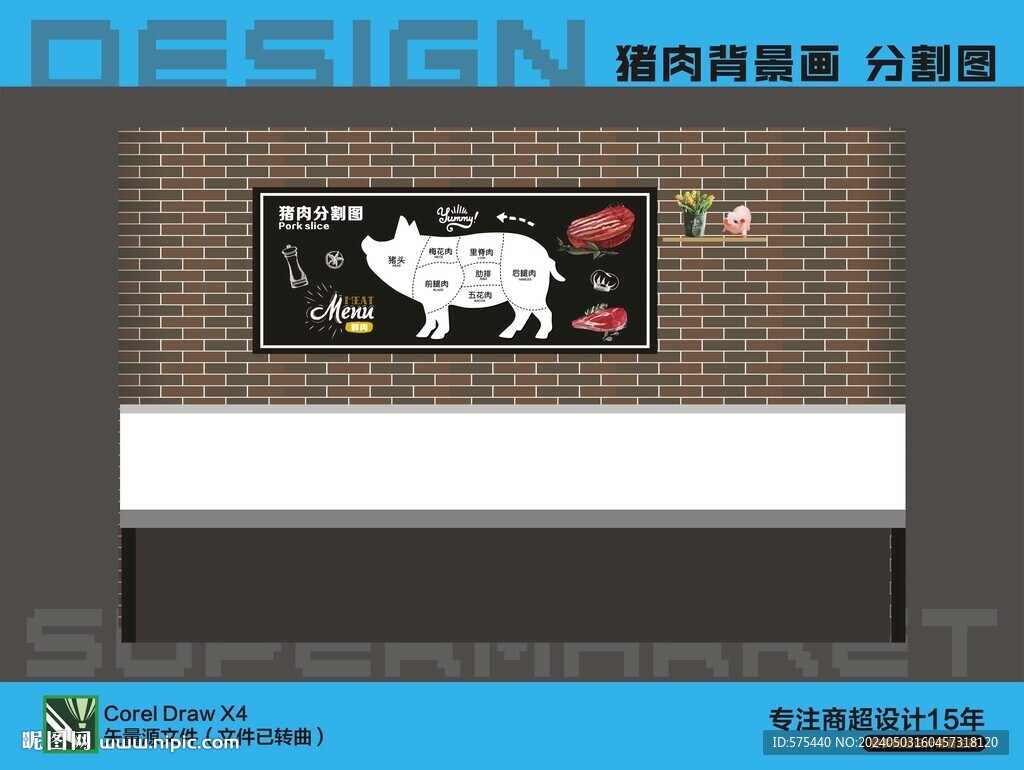豬肉分割圖圖片