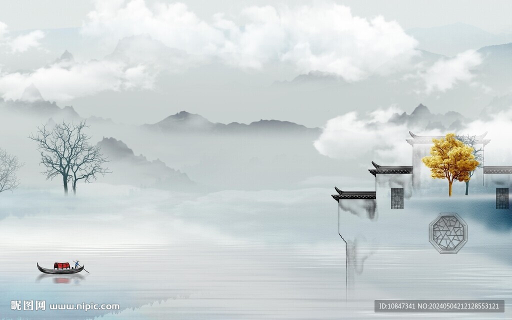 客廳 大氣中式山水 TIF分層
